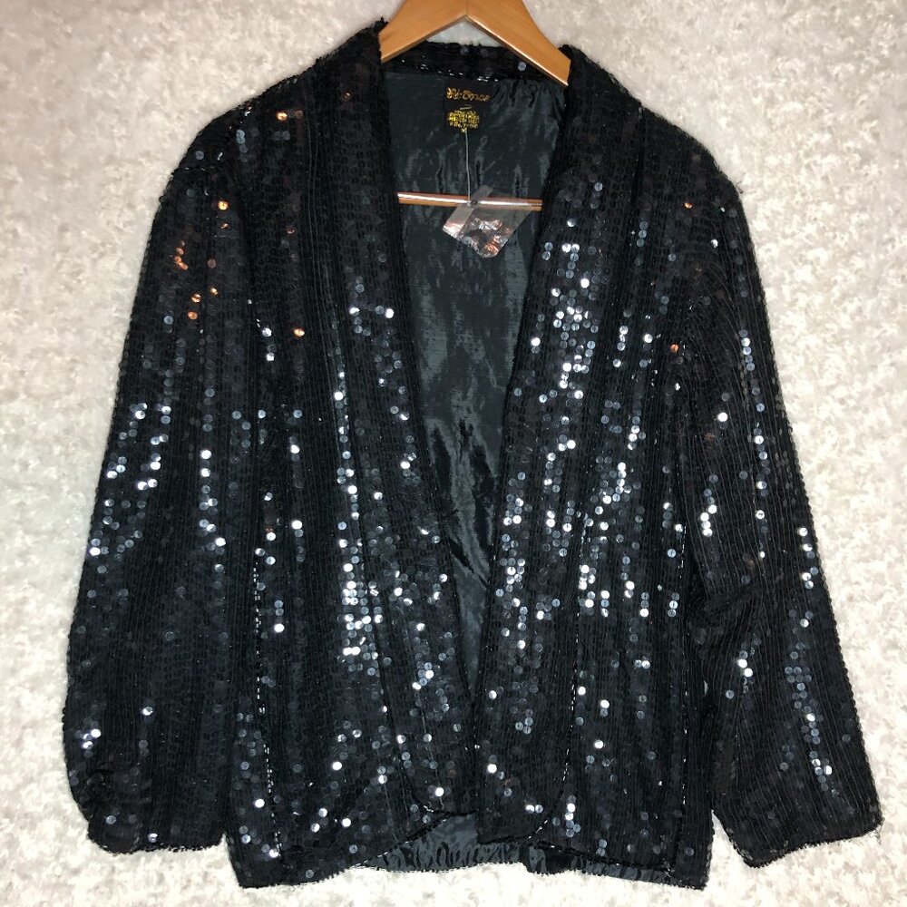 At Once 100% Silk Sequence Women's Jacket‎ Size Medium